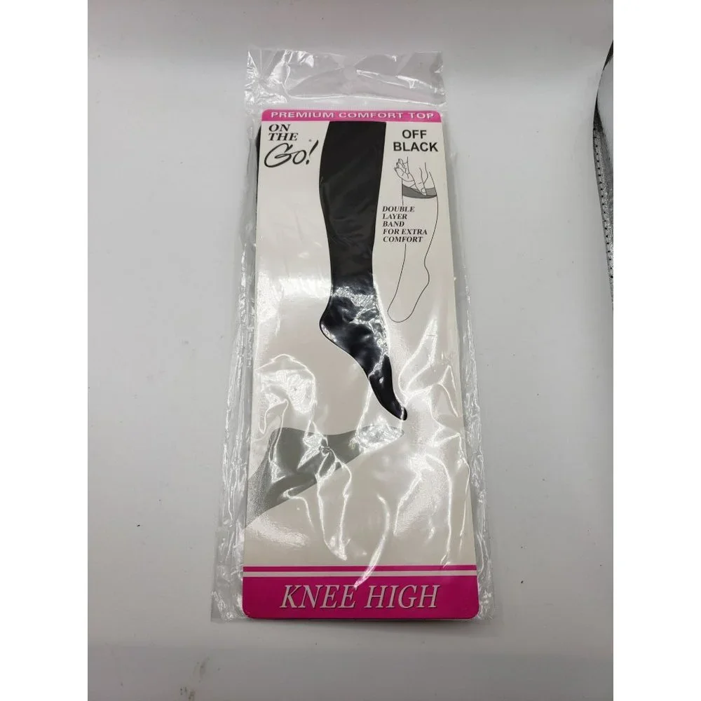 On The Go Premium Comfort Top Black Knee Highs One Size Fits‎ Most